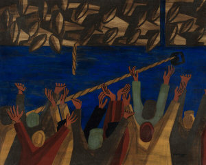Jacob Lawrence - War Series: Docking - Cigarette, Joe?, 1947