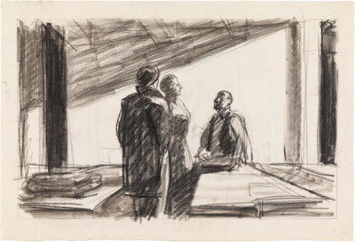 Edward Hopper - Study for Conference at Night, 1949