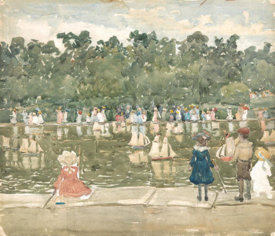 Maurice Prendergast - Sail Boat Pond, Central Park, c. 1902