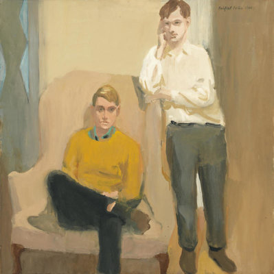 Fairfield Porter - Portrait of Ted Carey and Andy Warhol, 1960