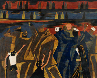 Jacob Lawrence - War Series: On Leave, 1947